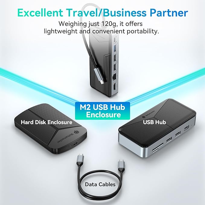 Yottamaster USB C Hub with 4TB M.2 NVMe SSD Enclosure 8 Ports USB C HUB Adapter 10Gbps USB 3.2 Gen2 4K@60Hz HDMI 100W PD Ethernet for Windows Mac [Diskless] - YM28PR