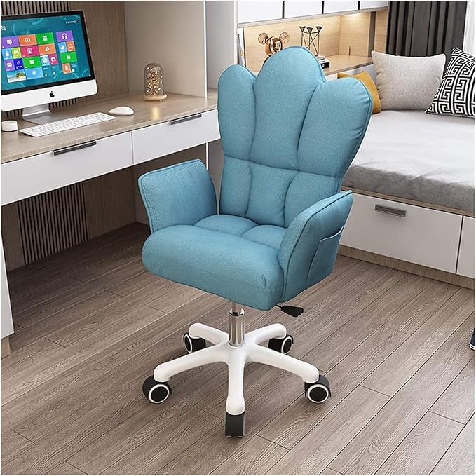 Katzowen Home Office Chair Dwelling backrest Gaming Chair Reclining Swivel Chair Simple Lift Cute Group Chair Faineant Learning (Color : Blue)