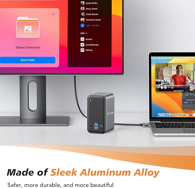 TobenONE 16-in-1 MacBook Docking Station with 100W Power Adapter Dual HDMI 7 USB Gigabit RJ45 SD&ampMicro SD PD 3.0 Mac Docking Station for Creative Professionals &amp Home Working