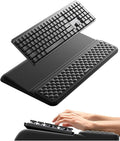 Vaydeer Wrist Rest with Keyboard Stand Computer Wrist Support Pad Ergonomic Keyboard Riser Holder Lifter Tray with Wrist Pad Soft Memory Foam Desk Cushion Palm Hand Typing for Office Home School