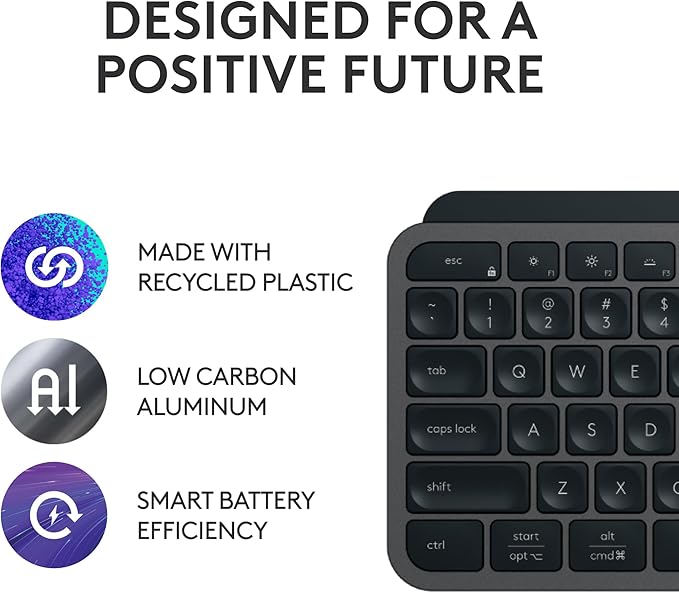 Logitech MX Keys S Combo - Performance Wireless Keyboard and Mouse with Palm Rest Customizable Illumination Fast Scrolling Bluetooth USB C for Windows Linux Chrome MacColor Graphite.
