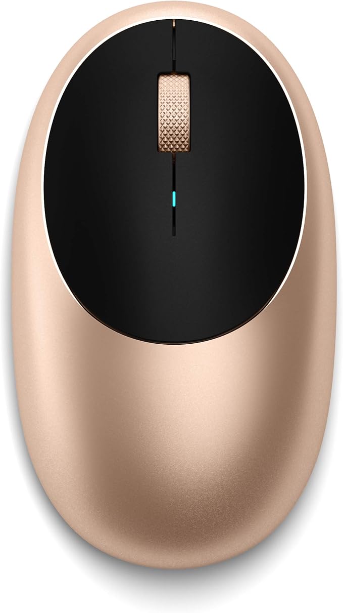 Satechi M1 Wireless Bluetooth Mouse USB-C Rechargeable Compact &amp Portable for MacBook Air/Pro M5/M4 iPad Air/Pro M5/M4/M3 iPad mini Mac mini iMac &amp Windows - Gold