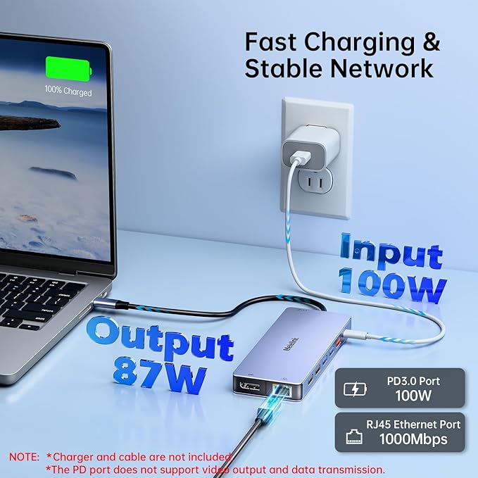 USB C Laptop Docking Station Dual Monitor for Dell/Lenovo/HP 15 in 1 USB C Hub Multiport Adapter Dongle Dock USB-C to 2 HDMI 4K@60Hz 8K DisplayPort 2 USB-C 10Gbps 5 USB-A 100W PD Ethernet SD/TF