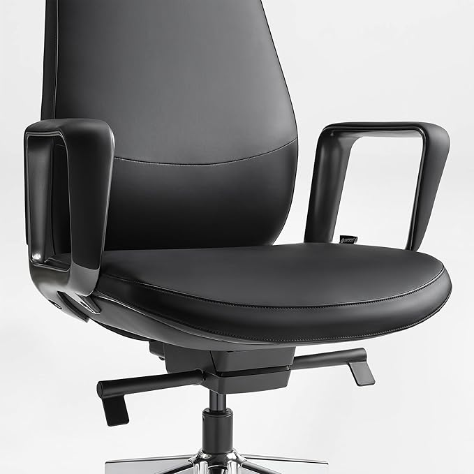 EUREKA ERGONOMIC Alto Leather Desk Chair Silicone Leather Office Chair with Wheels High Back Office Chair Executive Office Chair Comfy for Home &amp Office Black