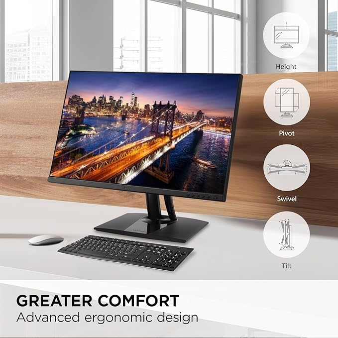 ViewSonic VP275-4K 27 Inch IPS 4K UHD Monitor Designed for Surface Advanced Ergonomics 100% sRGB 60W USB C HDMI and DisplayPort