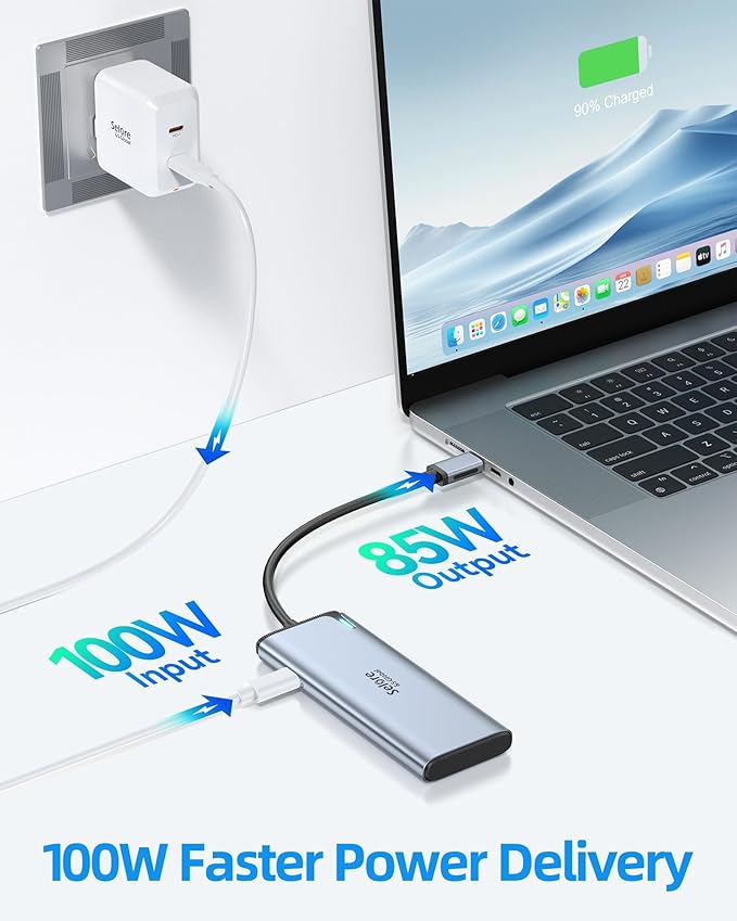 Selore USB-C Splitter with Dual 4K@60Hz Video OutputUSB-C to USB-C Hub Dual Video Monitor with DP Alt Mode10Gbps Data Transfer100W PDDocking Station Dual Monitor for Laptop iPad Dell HP and More