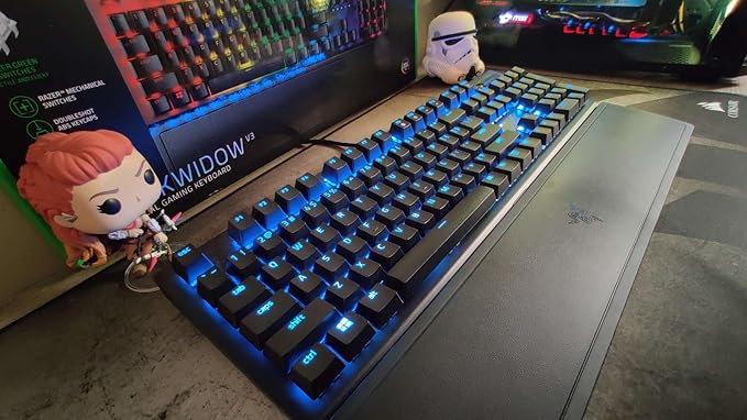 Razer BlackWidow V3 Mechanical Gaming Keyboard: Green Mechanical Switches - Tactile &amp Clicky - Chroma RGB Lighting - Compact Form Factor - Programmable Macro Functionality - USB Passthrough (Renew