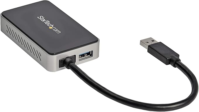 StarTech.com USB 3.0 to DVI Adapter with 1 Port USB Hub - 1920x1200 - External Video &amp Graphics Card - Dual Monitor Display Adapter - Supports Windows (USB32DVIEH)