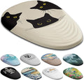 Mouse Pad Ergonomic Mouse Pad with Wrist Rest Support and Non-Slip PU Base Cute Computer Mousepad for Pain Relief Office &amp Home Beige Three Cats