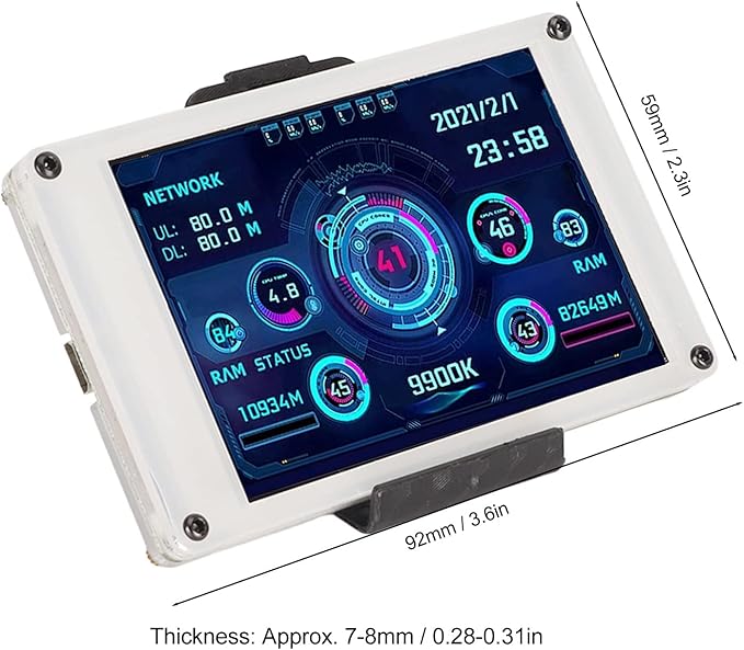3.5in USB Screen PC CPU Data Monitor PC Sensor Panel Display Temperature MonitorComputer Monitor for aida64 for Linux Gifts