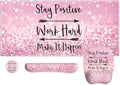 Pink Mouse Pad with Wrist Rest Ergonomic Desk Mat with Stitched Edges Non Slip Wrist Support (Stay Positive)