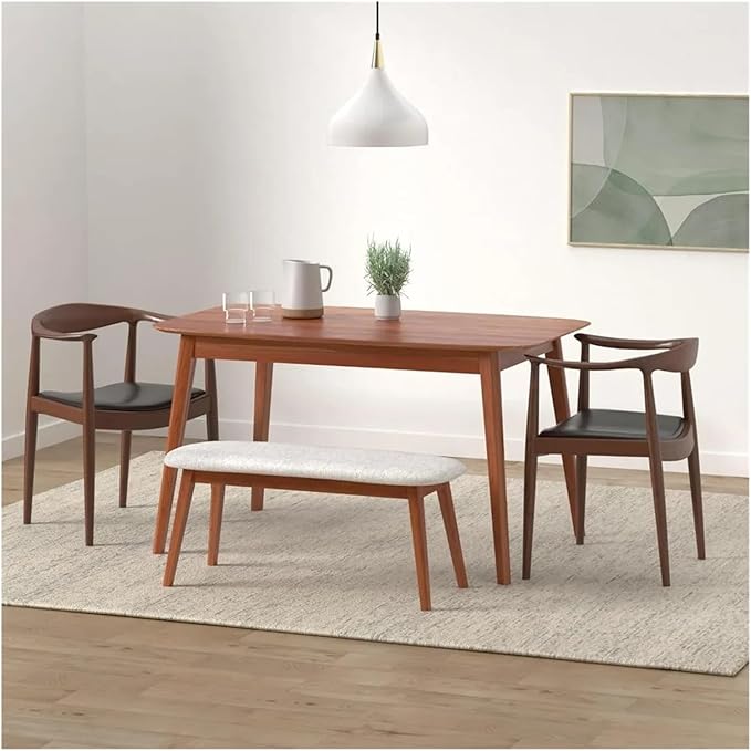 Adjustable Office Computer Chair with Armrest 1pcs Contemporary Style Upholstered Wooden Dining Seat Chair with Armrests(Natural Wood Color)