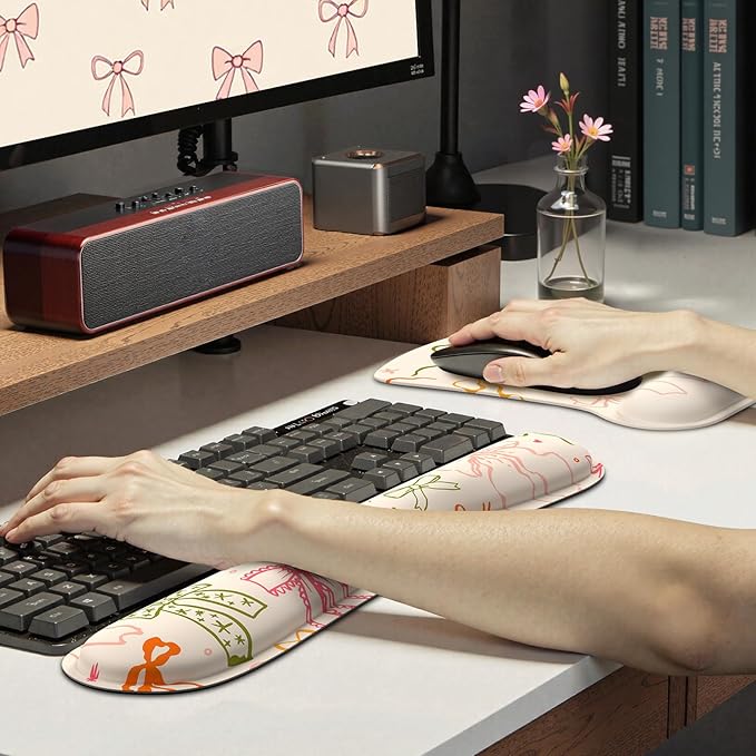 iCasso Ergonomic Mouse Pad Keyboard Wrist Rest Memory Foam Mousepad with Wrist Support XXL Desk Mat Desk Pad