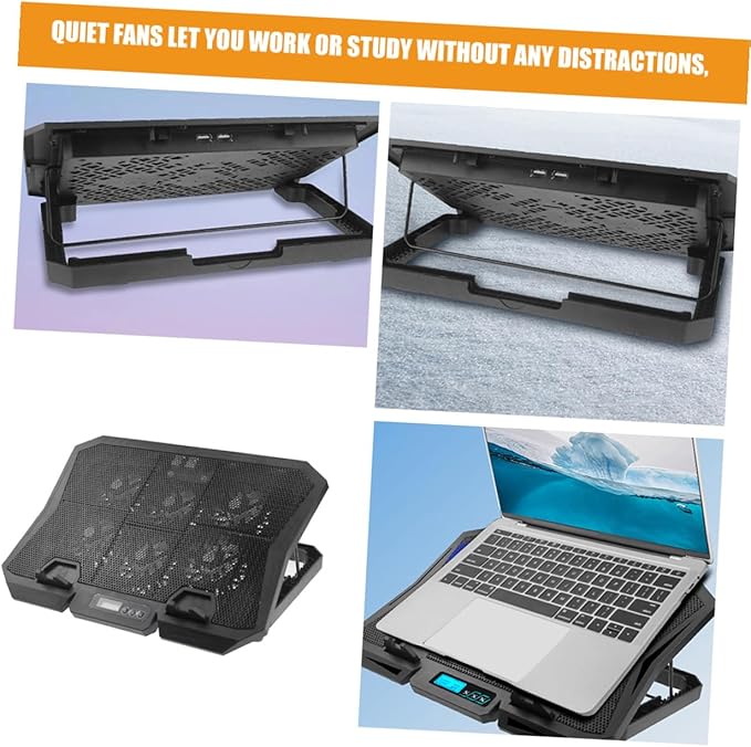 Laptop Cooling Pad 15.6 Inch Laptop Stand Cooler with Quiet Fan Adjustable Speed Blue Light for Notebook Cooling and Overheat Prevention
