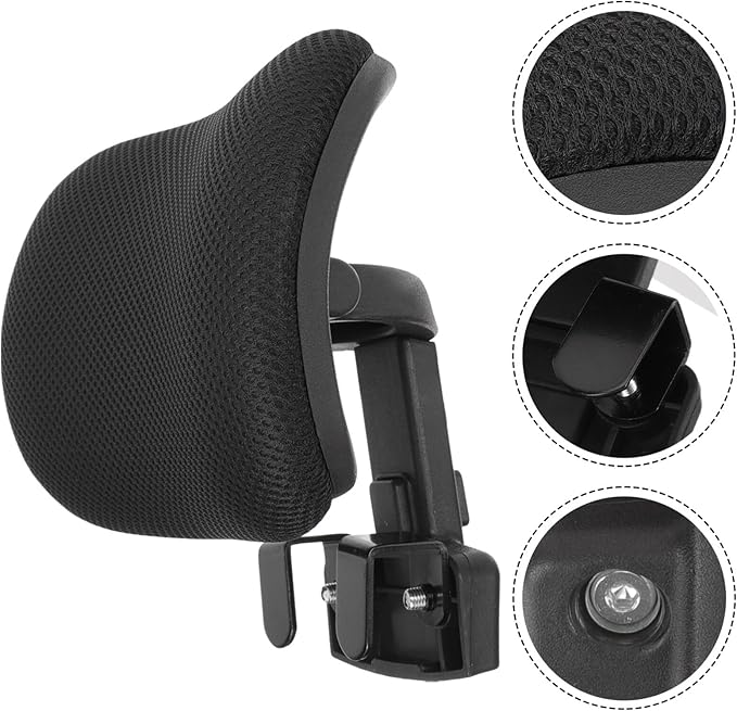 Ciieeo Adjustable Office Chair Neck Support Attachment - Ergonomic Chair Back Headrest Lifter for Enhanced Comfort and Posture Fits Home and Office Chairs 11X8.65 Inches