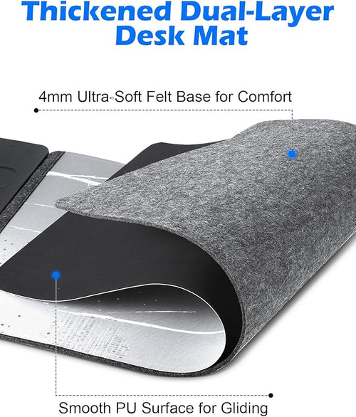 15W Wireless Charging Mousepad Waterproof Non-Slip Large Mouse Pad(68x37cm) for Office/Home/GamingCompatible with iPhone/Android/Headphones Easy to Clean Desk Mat