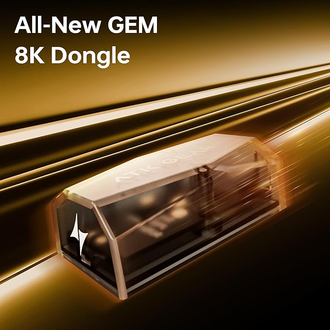ATK Blazing Sky X1 V2 Wireless Gaming Mouse 54g Lightweight PAW3950Ultra Sensor Nordic 54L15 MCU Optical Switches New GEM 8K Dongle Dual-Mode 2.4G/Wired (Ultimate Metallic Silver)