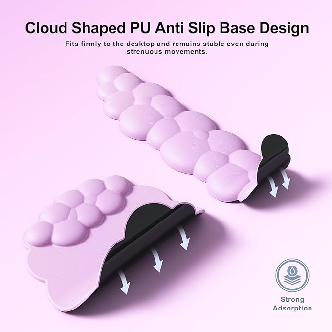 Cloud Mouse Pad with Wrist Rest Cloud Keyboard Wrist Rest Mouse Pad Wrist Support Ergonomic Keyboard Mouse Wrist Support (Pink)