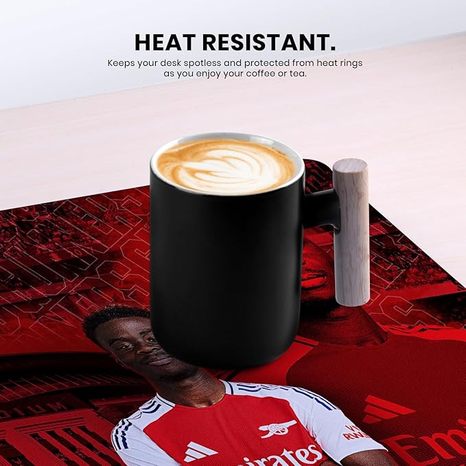 Head Case Designs Officially Licensed Arsenal FC Bukayo Saka 2024/25 Crest Kit and Players 37.4 x 15.75 x 0.16 inches (900 x 400 mm) - XL Gaming Office Desk PC Keyboard Mouse Mat Pad