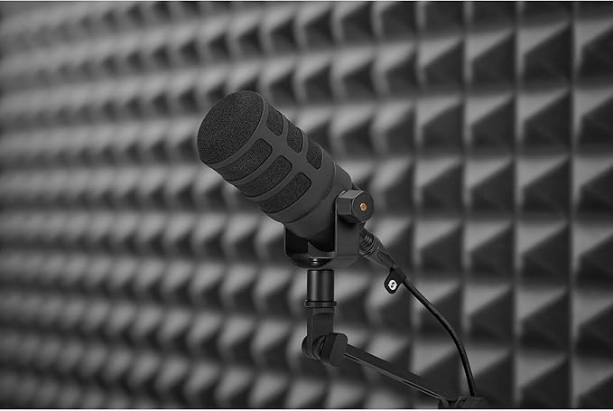 RODE PodMic + WS14 Pop‑Filter Bundle – Professional Podcasting Streaming &amp Voice-Over Dynamic Microphone (Black)