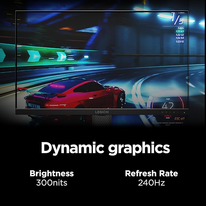 Lenovo Legion 24-10 Gaming Monitor - 23.8 IPS FHD Display - 240Hz - 0.5ms MPRT - AMD FreeSync Premium - HDR10 - Ergonomic LTPS Stand - HDMI 2.1 and DisplayPort 1.4 - Raven Black