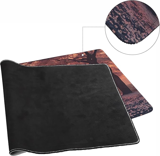 Car Mouse Pad with Stitched Edges Cherry Blossoms JDM Desk Mat Cool Sunset Desk Pad Computer Accessories Gaming Office Decor Keyboard Pads for Desk Rubber 40x90cm