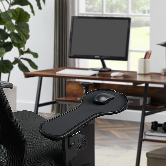 Upgrade Chair arm Mouse pad Ergonomic Arm Rest Mouse Pads for Chairs and Desk Adjustable Mouse TrayForearms Pressure Relief Computer Desk Extender Black (Black（YU8351）)