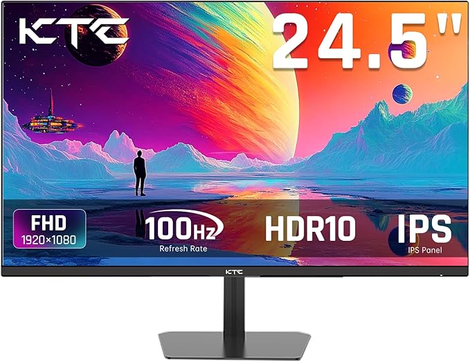 KTC 24.5 Inch 100Hz IPS Computer Monitor - FHD(1920 x 1080P) Anti-Blue Light Screen 126% sRGB 16.7M Support FreeSync and GSync PC Monitor for Casual Gaming and Working