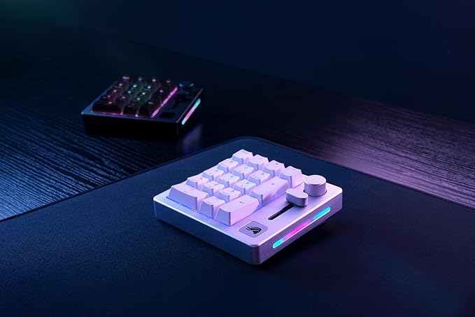 GLORIOUS GMMK Mechanical Numpad- 10 Key USB Programmable Keypad - Hot Swappable Volume Control RGB Backlit Wired &amp Wireless Bluetooth - Laptop &amp Keyboard Accessories- White