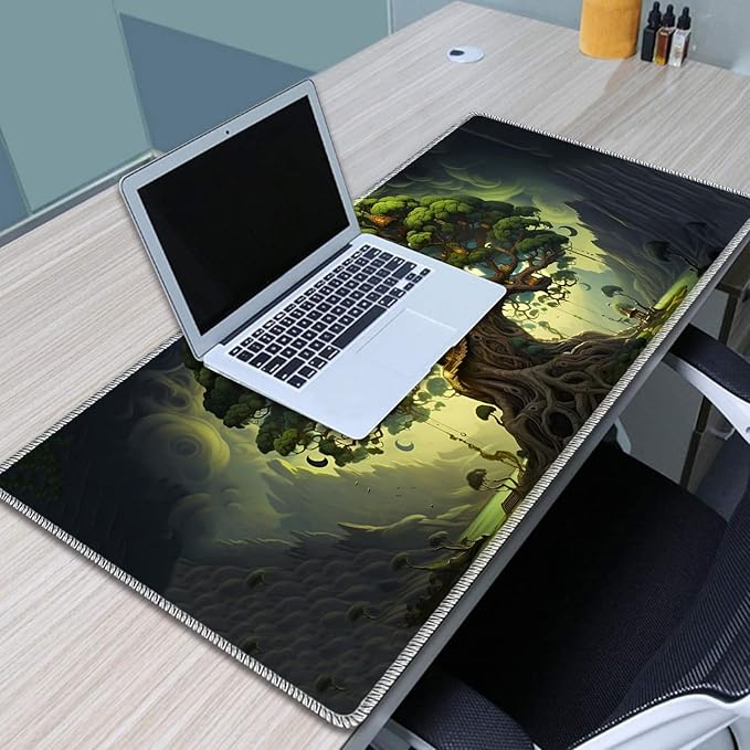 Gaming Mouse Pad Set Large Gaming Mouse Pad+Keyboard Wrist Rest+Mouse Wrist Rest+Coaster Easy Typing Pain Relief 31.5 × 11.8 inch Desk Mat for Home Office - Life Tree