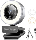 4K Webcam for PC with Microphone &amp Light &amp Privacy Cover Web Camera for Desktop Computer/Laptop/Monitor/Mac 4K UHD Sony Sensor PDAF Auto Focus Dual AI Noise-Cancelling Mics USB Camera