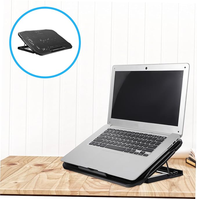 DOITOOL Laptop Cooler Stand Riser Heat Dissipation Rack for Laptop Double USB Ports Sturdy and Portable