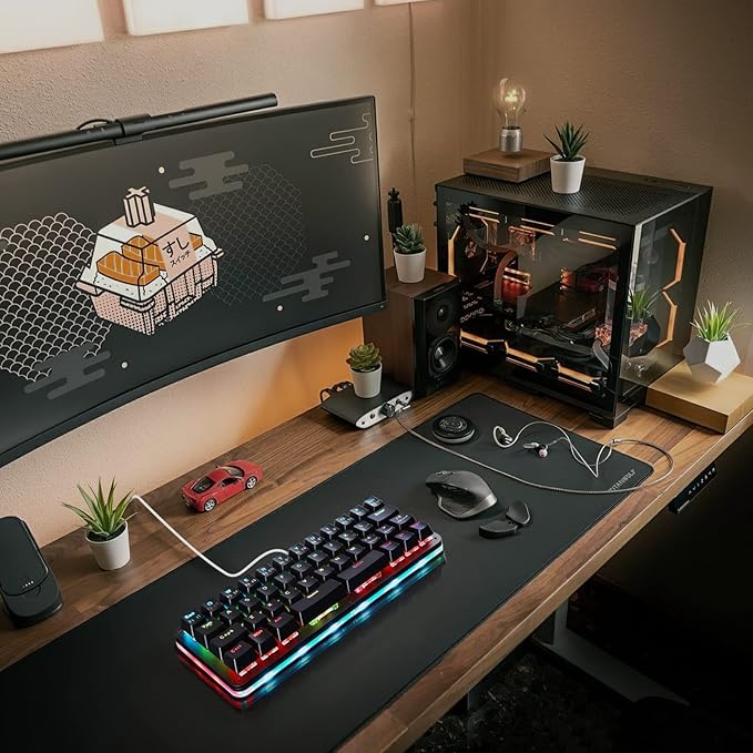 Koolertron 42-Key 40% Macaro Gaming Keyboard - Compact RGB Backlit Mechanical Keypad Hot-Swappable USB-C Programmable Mini Keyboard for PC/Mac Gamers (Fully Customizable)
