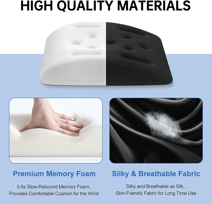Upgraded Wrist Rest for Laptop Ergonomic Memory Foam Laptop Wrist Pads for Computer Keyboard Wrist Support Cushion for Typing (Black)