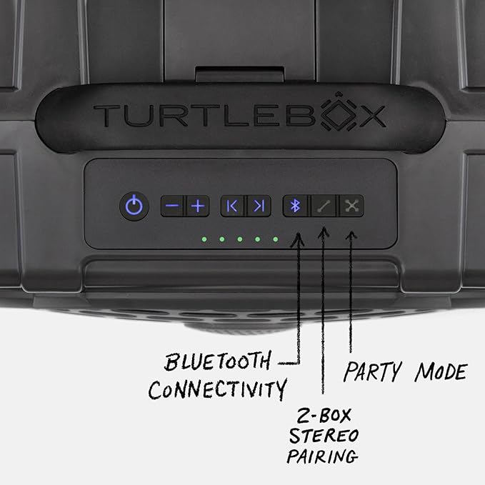Turtlebox Original Gen 3: Portable Outdoor Bluetooth Speaker – Ultra-Loud (120dB) Waterproof (IP67) Rugged Impact-Resistant 3-Day Battery | Party Mode: Unlimited Pairing for Stereo Sound Gray