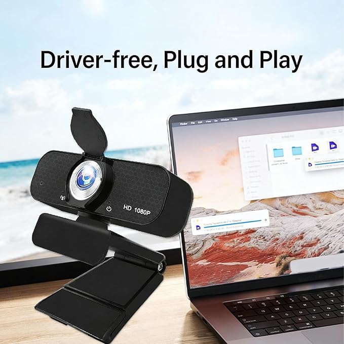 USB Webcam Builts in Noise Cancelling Microphones and Adjustable Tripods Stand for Highly Definition 1080P 2K 4K Video R