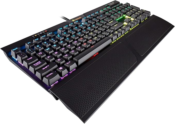 Corsair K70 RGB MK.2 Mechanical Gaming Keyboard - USB Passthrough &amp Media Controls - Linear &amp Quiet - Cherry MX Red - RGB LED Backlit (CH-9109010-NA)
