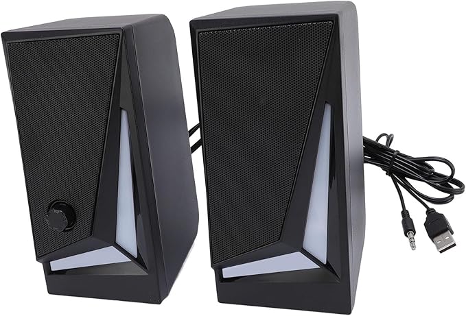 2 Inch Computer Speakers USB RGB 7 Dynamic Light Effects with 3.5mm Port Full Range Unit for Desktop PC Laptop Gaming Sound System