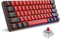 Snpurdiri 60% Wired Mechanical Keyboard Mini Gaming Keyboard with 61 Keys for PC Windows XP Win 7 Win 10 (Black-Red Red Switches)