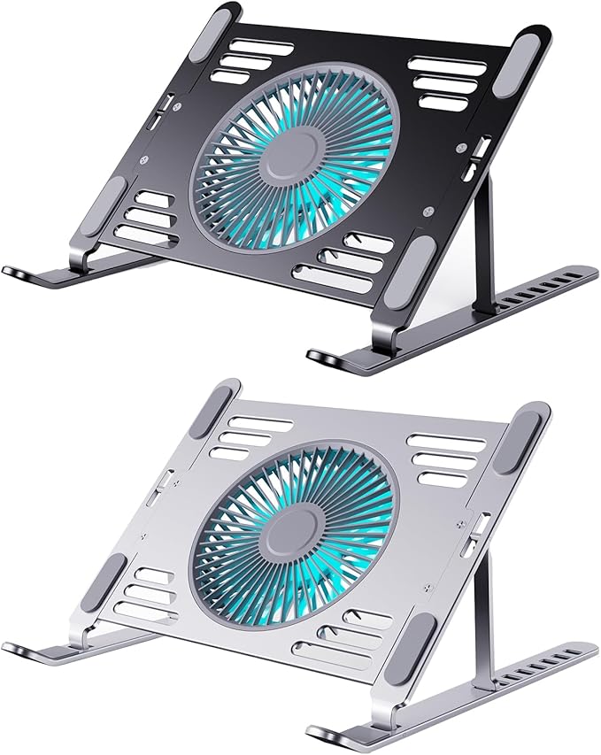 High Performances Laptop Stand Notebook Laptop Cooling Pad with Aluminum Panel and Customizable Fan Speeds Holder