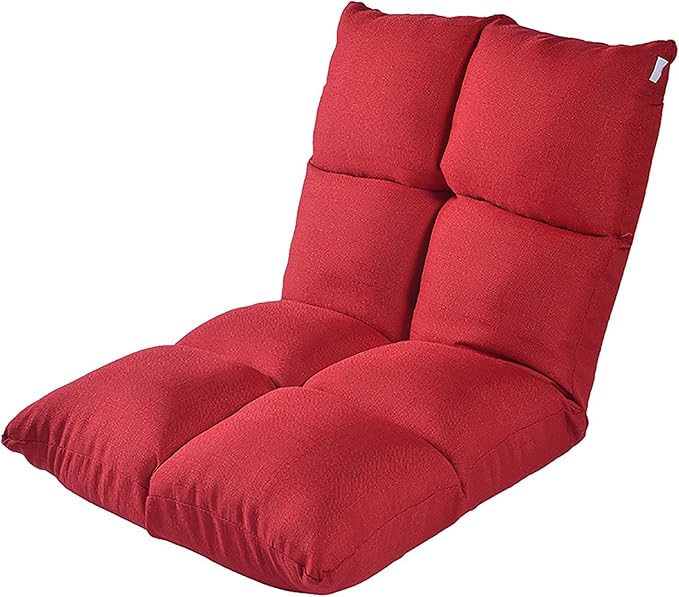 NaKeah Folding Floor Chair 6-Position Cushioned Adjustable Floor Lazy Sofa Chair for Adults Ideal for Reading Gaming MeditatingD