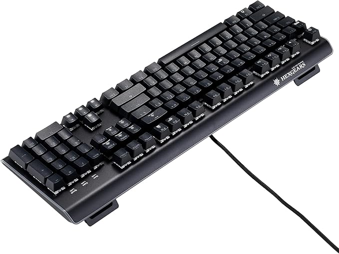 Hexgears GK735 Mechanical Gaming Keyboard Kailh Box White Switch 104 Keys ABS Keycaps Wired Gaming Keyboard with White LED Backlight Ergonomic Design for Windows Laptop PC Mac (No Light Strip)