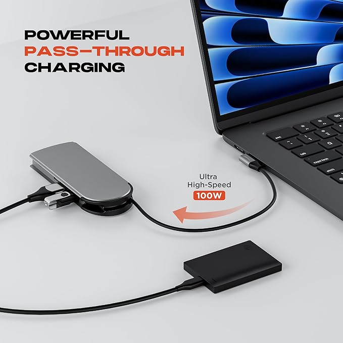 Griffin 10-in-1 USB C Hub Multiport Adapter with Ethernet 4K HDMI VGA to Aux 100W USB C Charging Hub SD/TF Card Reader 3 USB-A Ports Powered USB Hub for Laptop and PC