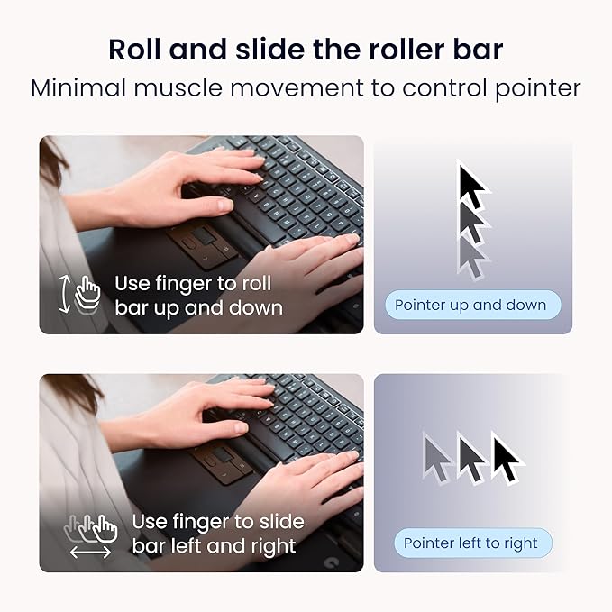 Contour RollerMouse Pro Ergonomic Central Rollerbar Design for Neck Shoulder &amp Wrist Pain Relief 6 Programmable Buttons 600-2800 DPI Productivity Plug &amp Play Mac &amp PC - Wireless - Exte