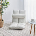 Fold Floor Gaming Chair with Back SupportAdjustable Folding Padded Adults Gaming Lazy Sofa Chair Indoor Cushioned Reclining Lounge Chair(Color:White)