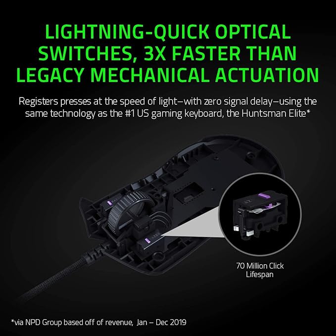 Razer Viper Ultralight Ambidextrous Wired Gaming Mouse: Fastest Mouse Switch in Gaming - 16000 DPI Optical Sensor - Chroma RGB Lighting - 8 Programmable Buttons - Drag-Free Cord