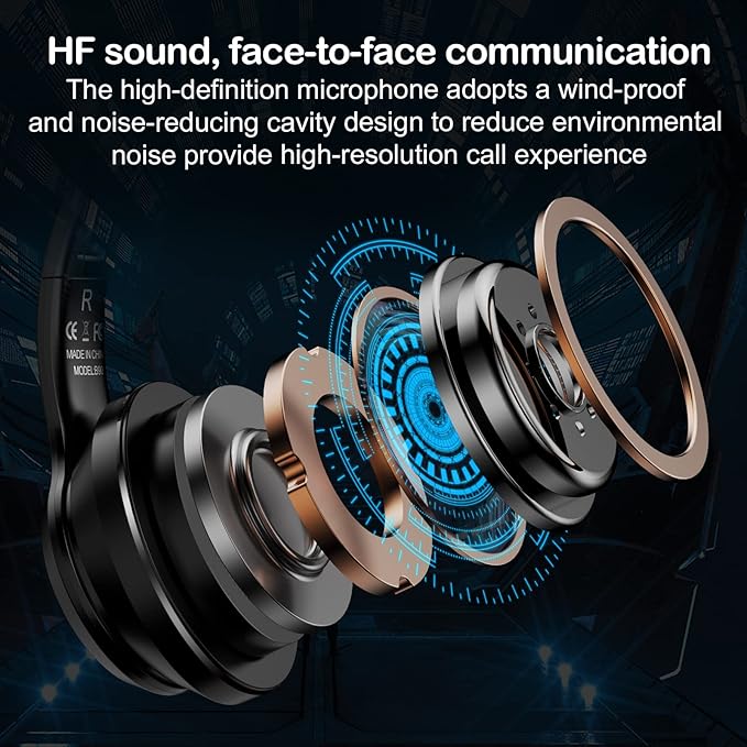 Bluetooth Cat Ear Headphones for Kids &amp Adults Wireless &amp Wired Mode Foldable Headset with Mic - Clear Sound Quality - RGB LED Light for Girls School Gaming for Phone/Laptop/PC/Tablet Blac