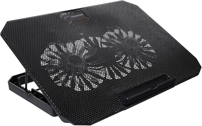 TEHAUX Laptop Cooling Pad Portable USB Laptop Cooler Stand for 14-15.6 Inch Notebooks Ergonomic Design Quiet Fans for Personal and Office Use (Black)