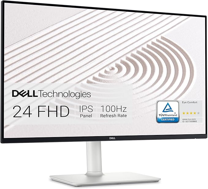 Dell S2425HS Monitor - 23.8 Inch FHD (1920x1080) Display 100Hz Refresh Rate 1500:1 Contrast Ratio TÜV Rheinland Eye Comfort 4 Star Integrated 2x5W Speaker Height/Tilt/Swivel/Pivot - Ash White