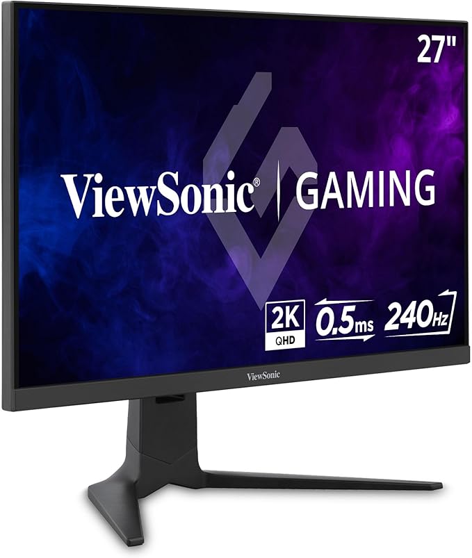 ViewSonic XG2736-2K 27 Inch 1440p IPS Gaming Monitor with 240Hz 0.5ms FreeSync Premium NVIDIA G-Sync Compatible RGB Lighting Advanced Ergonomics HDMI DP and 65W USB-C Inputs